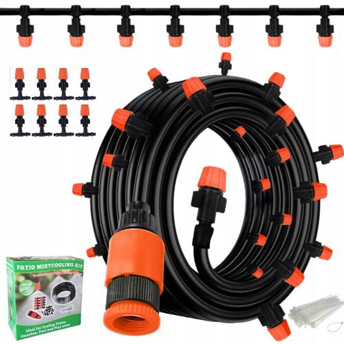  WATER CURTAIN MIST IRRIGATION SYSTEM GARDEN SPINNER LONG HOSE 20 m