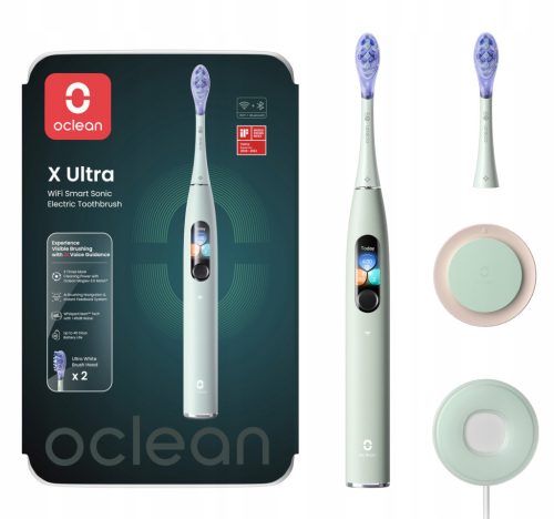  OCLEAN X Ultrasonic Toothbrush, Mint, 2 Tips, Handle