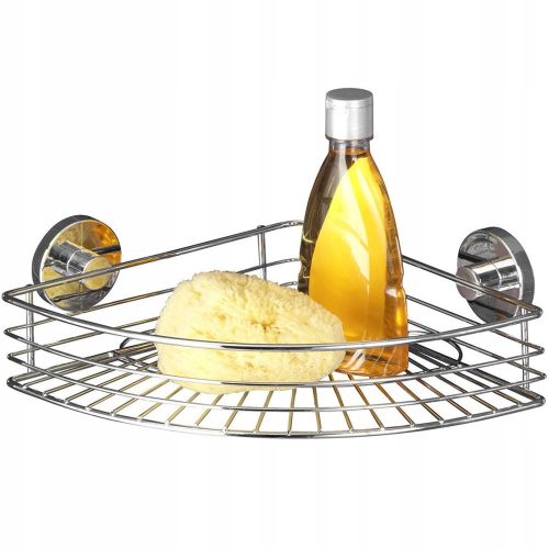  Wenko Bari 7373 Corner Shelf Silver 31.5 x 22 x 8.5 cm