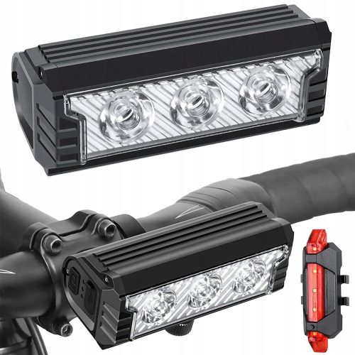  BICYCLE LIGHT BICYCLE LED LIGHT FRONT REAR USB BATTERY HANDLEBAR SET