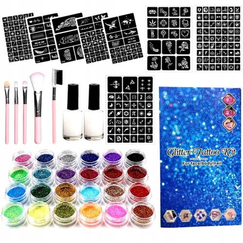  GLITTER TATTOOS set with HIGHLIGHTER 212-piece