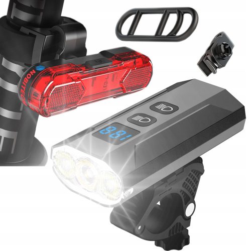  Nobitech BL07 bicycle light 1200 lm battery + Nobitech BL03 rear bicycle light red