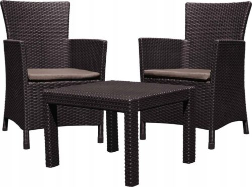  Curver garden furniture set, plastic, Allibert Rosario, brown, 3-piece.