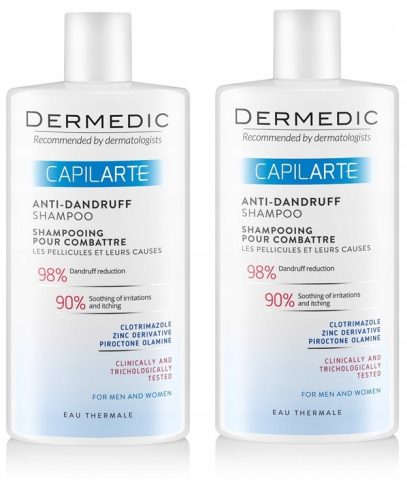 Dermedic Capilarte Anti-Dandruff Shampoo, 2-Pack, 300 ml Each