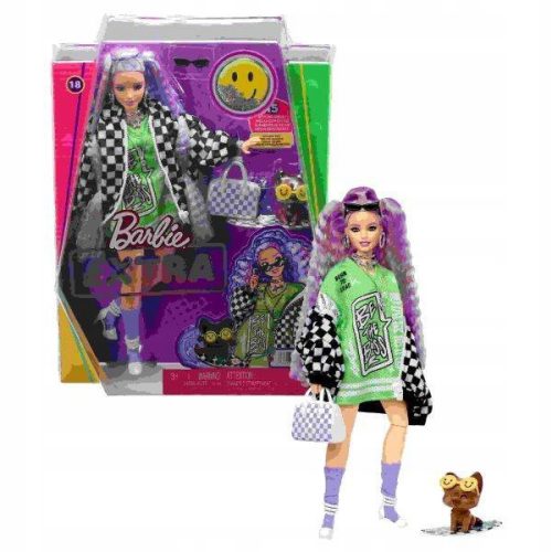  Barbie Extra Doll Checkerboard Jacket/Light Pink Hair HHN10