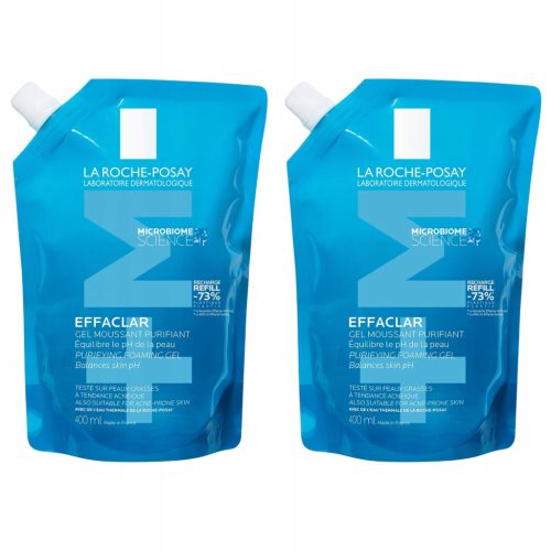 2x La Roche-Posay Effaclar Gel Cleanser for Oily Skin 400ml - Refreshing & Gentle