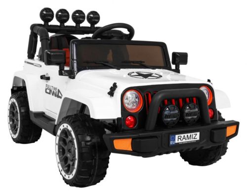  Full Time 4WD Off-Road Vehicle for Children White + 4x4 Drive + Remote Control + Audio LE