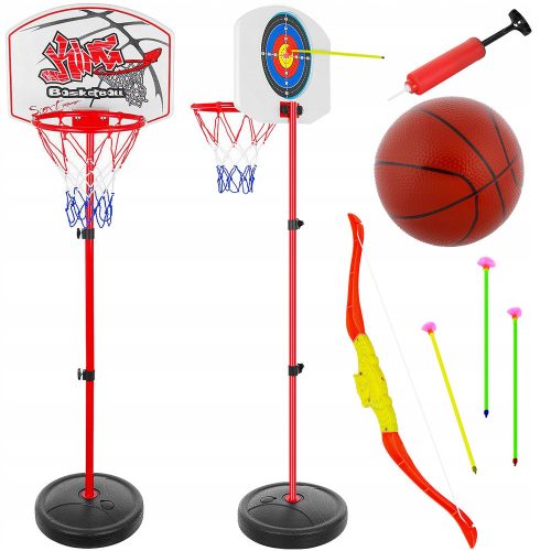  Basketball Set for Kids, Basketball Backboard + Shooting Range Bow Arrows