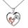  Necklace Silver Girl Child Horse Heart Zircons