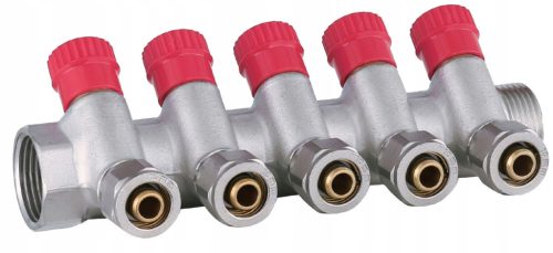  X-HOME PEX MANIFOLD 1” x 16 mm 5 CIRCUITS DHW SECTIONS FOR HOT WATER MONO