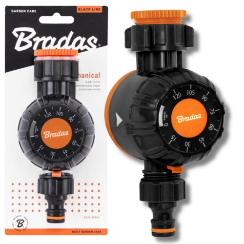  Mechanical water flow timer from Bradas Black Line + SolFast brand sticker