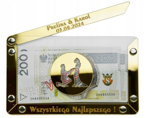  Money envelope box with name, wedding gift for bride and groom