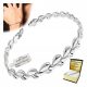  WOMEN'S SILVER BRACELET 925 TEAR DROPS SILVER 925 + ENGRAVING AND CASE