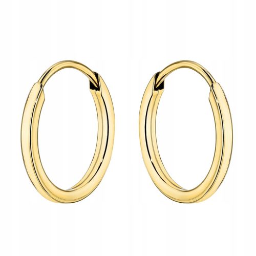  GOLD EARRINGS Women's HOOPS pr. 333 HOOPS 10mm Creoles RING 8k