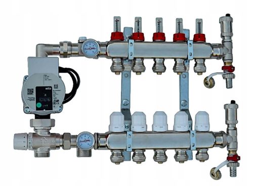  4-way floor heating distributor with WILO PUMP GROUP for underfloor heating