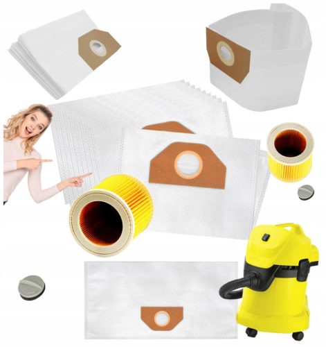  Synthetic vacuum cleaner bags, synthetic bags + paper filters, 10 pieces