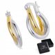  K546 Two-color circles with gold-plated element clasps earrings silver 925