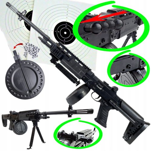  AK-12 Machine Gun For 6mm Balls Air Soft Gun + SIGHT + 2 shields