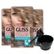  Gliss Color Hair Dye Natural Ash Blonde 8-16 x3