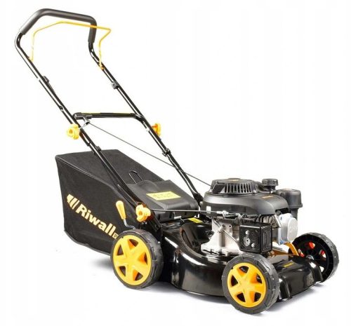 Riwall petrol lawn mower with 132 cm³ capacity, basket 45 l, cutting width 40 cm + Riwall operating instructions