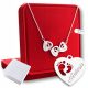  Silver Chain Necklace Three Hearts Feet 925 ENGRAVING Gift for Mom