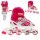  Patins à roues alignées, patins à roulettes réglables, rose 34-37, roue LED