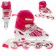  Patins à roues alignées, patins à roulettes réglables, rose 34-37, roue LED