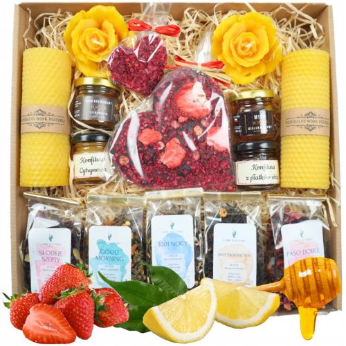  Gift Basket Large Gift Set of delicious teas chocolate candle BOX