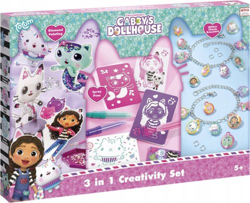  Creative set 3in1 glitter bracelets with charms Cat House Gabi