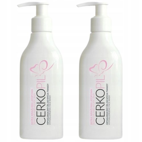 Gentle Hypoallergenic Face Wash Gel for Sensitive and Atopic Skin, 200ml Twin Pack
