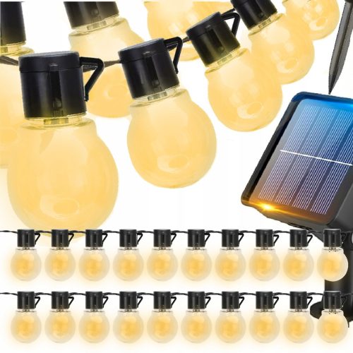  SOLAR GARLAND 5M GARDEN LIGHT 20 BULBS FOR BALCONY BALL CHAIN