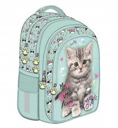  Backpack with 4 compartments BPL58 My Little Friend MINT KITTY Majewski