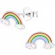  RAINBOW SILVER EARRINGS FOR GIRLS 925 SILVER STUDS