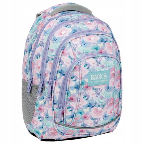 Spacious 4-Compartment BackUP Youth School Backpack for Girls with Floral Design