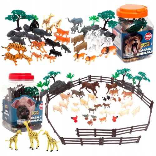  LARGE SET OF FIGURINES FARM SAFARI ANIMALS 95 PIECES