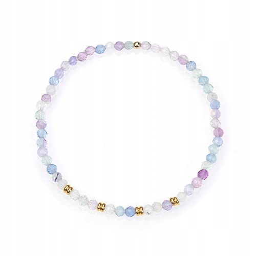  Bracelet Stone Fluorite Cut Balls 2.5 mm