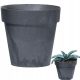  Prosperplast flowerpot, 30 cm x 30 x 26.6 cm, diameter 30 cm, plastic in grey and silver