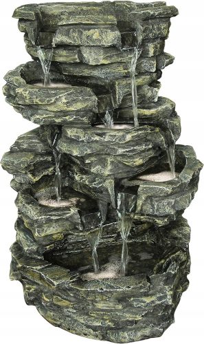  Cascade Garden Fountain with 4 LED Lights, 81 cm