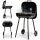 GARDEN CHARCOAL GRILL WITH LID ON WHEELS GRID SHELF BBQ 43x40 cm