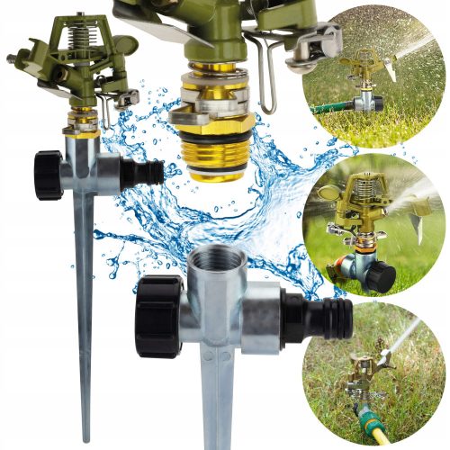  Impulse sprinkler, METAL-ALUMINUM, adjustable 30-360 degrees, RETRACTED, 8-12 m