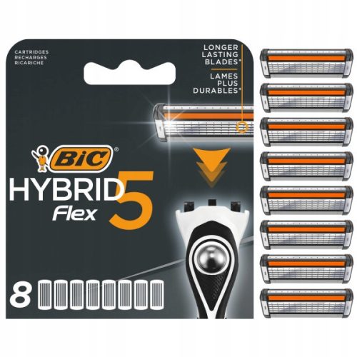  BIC HYBRID 5 FLEX BLISTER RETRILLS FOR SHARER 8 ST