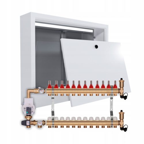  Brass floor manifold 12 + WILO PUMP + SURFACE-MOUNTED BOX