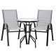  Malatec coffee table and chairs made of metal for relaxing, black