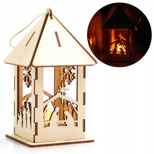  ADVENT LANTERN WOOD RORATY CHRISTMAS LED