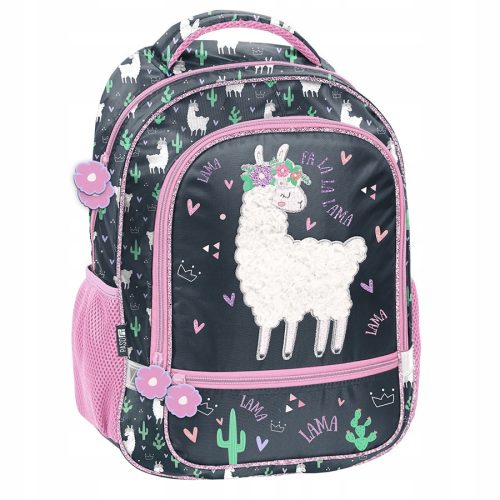  School backpack with multiple compartments, Paso, white, shades of blue, shades of pink, shades of green, multicolored, 18 l