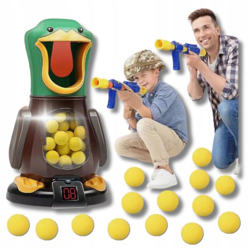  HUNGRY DUCK skill game XXL SET 2 WEAPONS 24 BALLS FUN