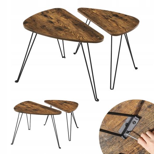  Vasagle ZenderTextil Coffee Table 2021 60 x 38 x 47.5 cm in brown tones
