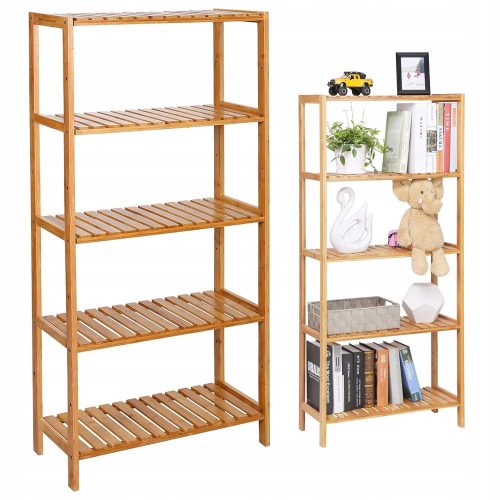  Songmics bathroom shelf, brown tones, 26 x 60 x 130 cm