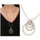  Necklace LONG silver chain CIRCLES