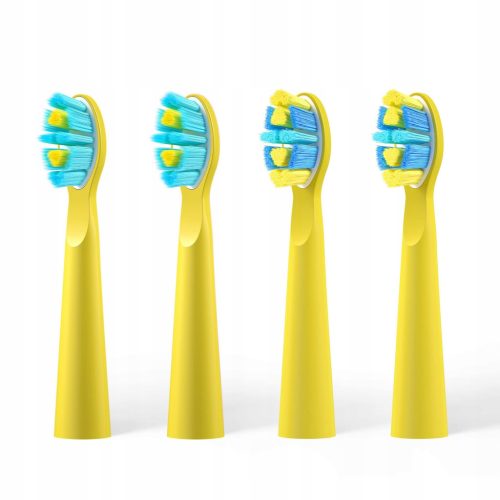  Heads Seago SG-2303 Children's Toothbrush Heads, Yellow, 4 Pieces